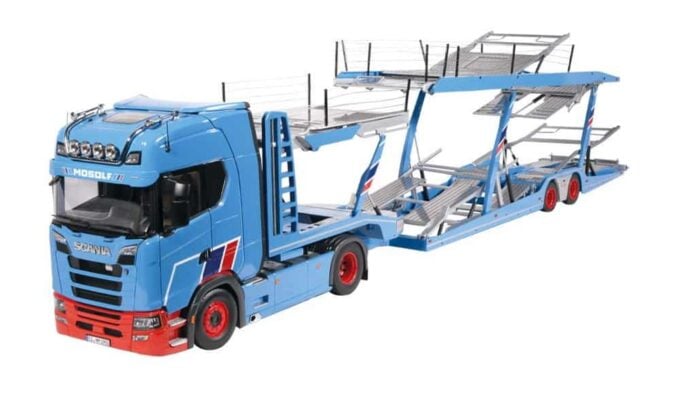 Scania 730S V8 Mosolf avec remorque Lohr