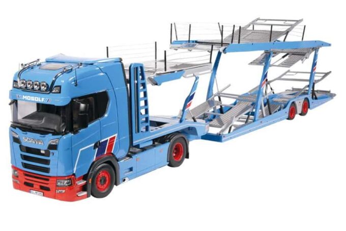 Scania 730S V8 Mosolf avec remorque Lohr
