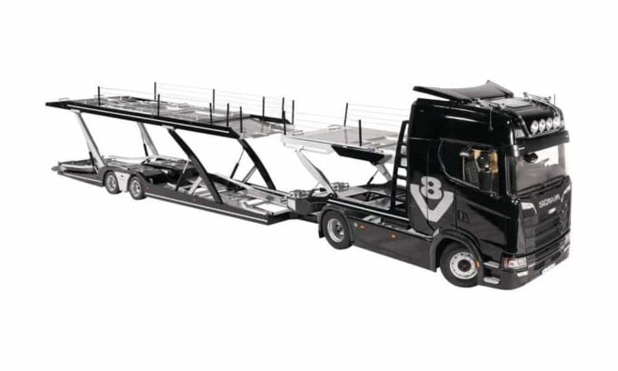 Scania 730S V8 avec remorque Lohr