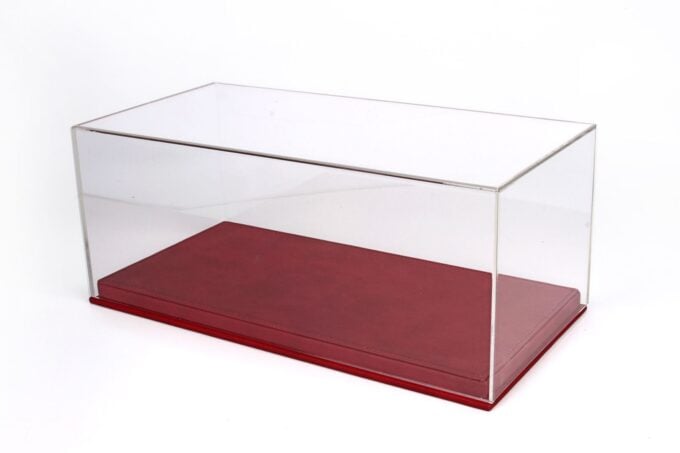 Vitrine BBR avec socle similicuir rouge