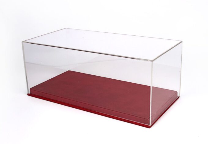 Vitrine BBR avec socle similicuir rouge