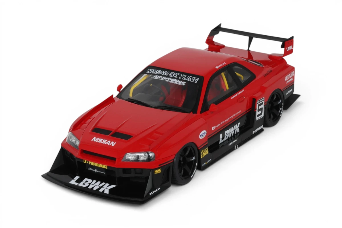 Nissan Skyline R34 GT-R Super Silhouette 1:18 model car GT Spirit