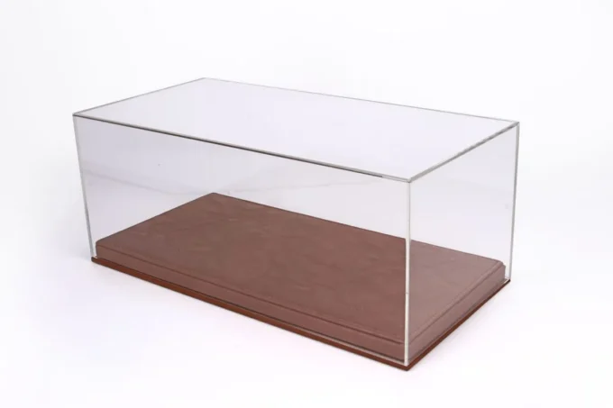 Vitrine BBR avec socle similicuir marron