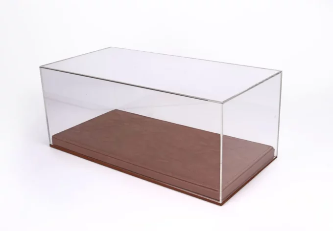 Vitrine BBR avec socle similicuir marron